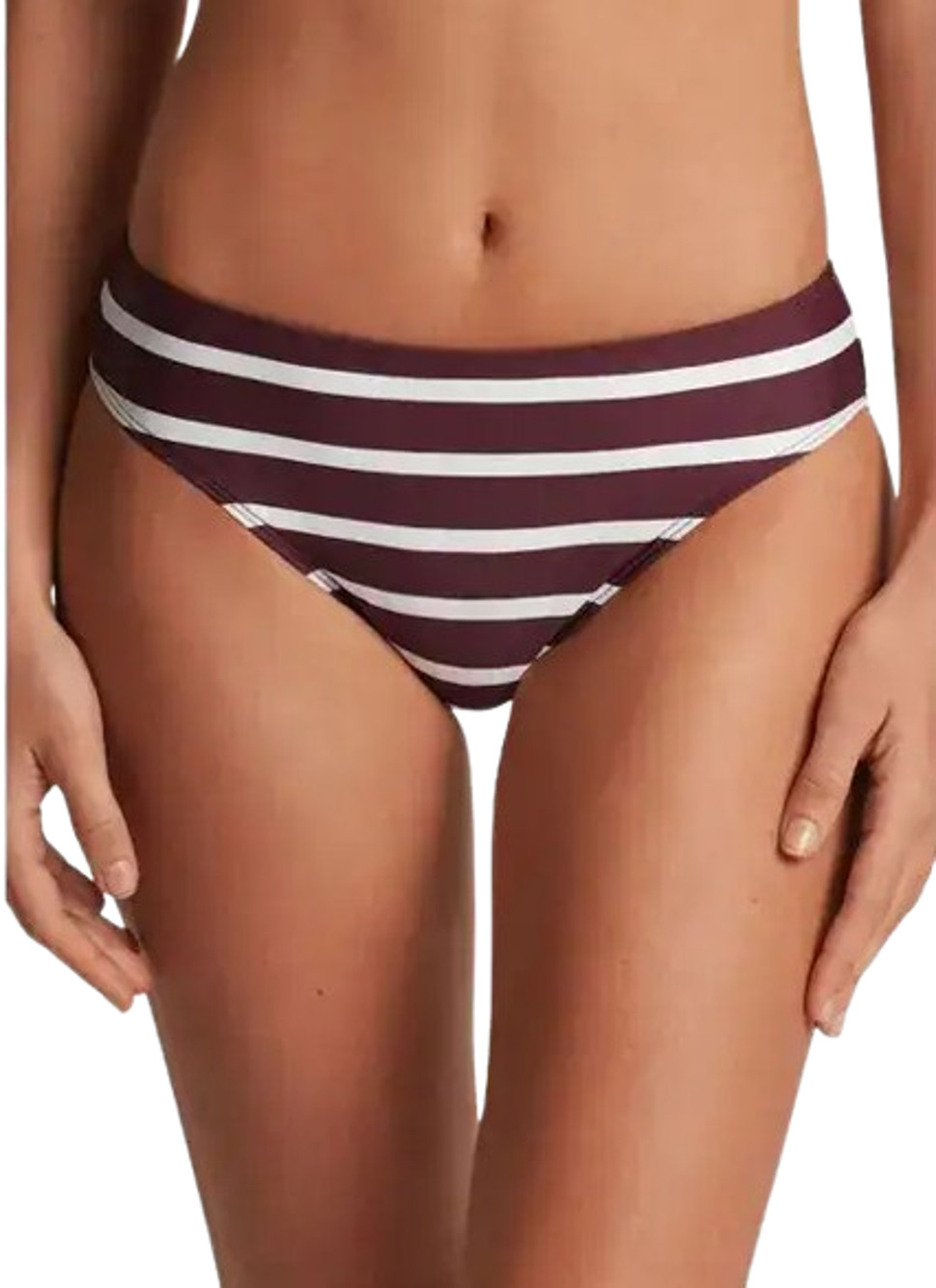 LAUREN RALPH LAUREN Womens Lago Stripe Hipster Bikini Bottom Size 12 Red NWT